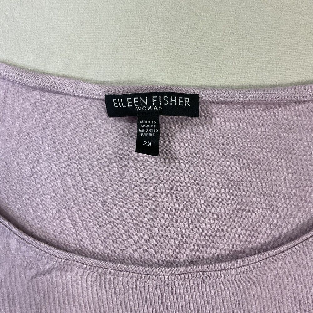 Eileen Fisher Women’s 2X Lavender Sleeveless Tank Top Scoop Neck Casual Stretch - Picture 4 of 7